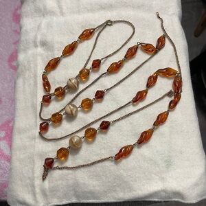 Glass 2’ 4” vintage necklace special cut beads